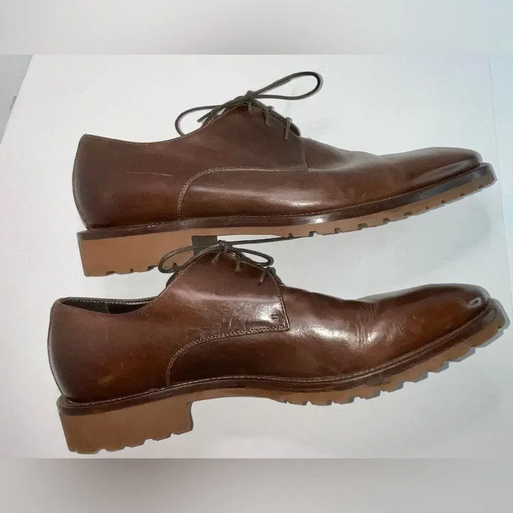Johnston & Murphy Men's Oxford Dress Shoes Brown Italian Leather, Size 11.5 NWOT